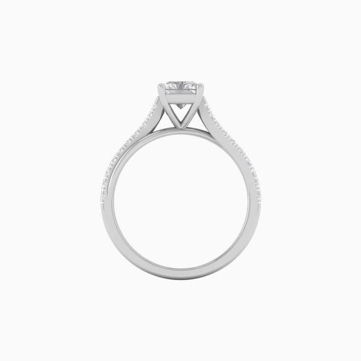 Radiant Mossanite Engagement Ring On A Twisted Band