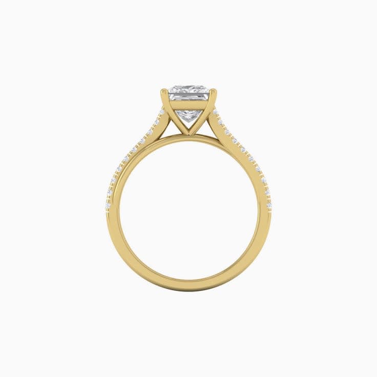 Princess Mossanite Engagement Ring On A Twisted Band