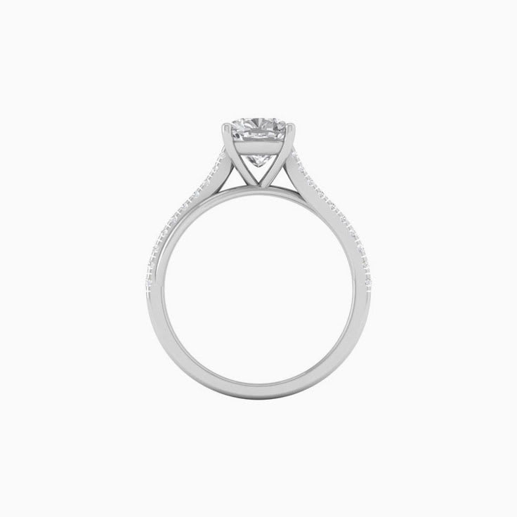 Cushion Square Mossanite Engagement Ring On A Twisted Band