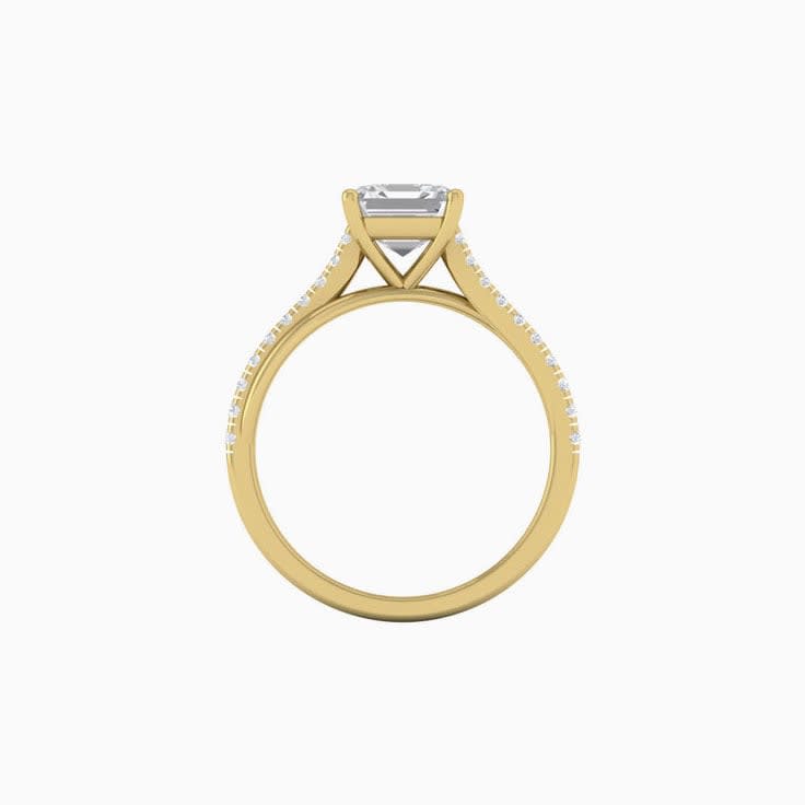 Asscher Mossanite Engagement Ring On A Twisted Band