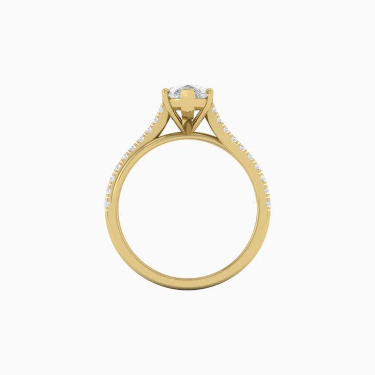 Pear Mossanite Engagement Ring On A Twisted Band