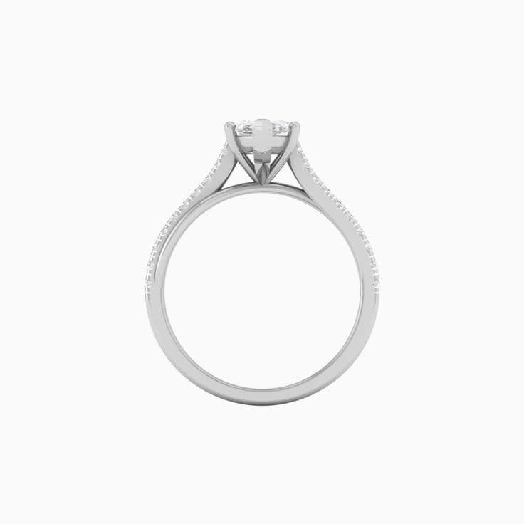 Marquise Mossanite Engagement Ring On A Twisted Band