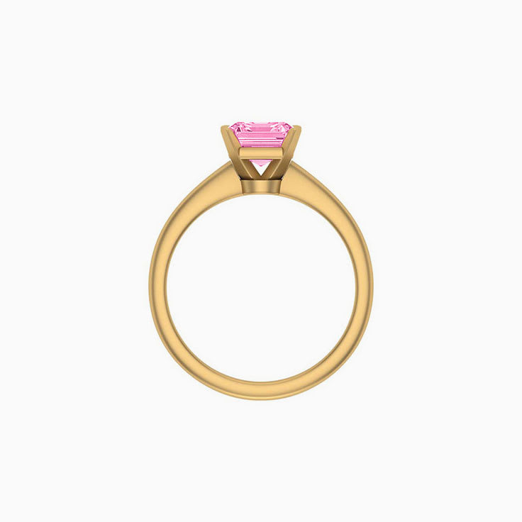 Classic ASSCHER lab pink diamond engagement ring