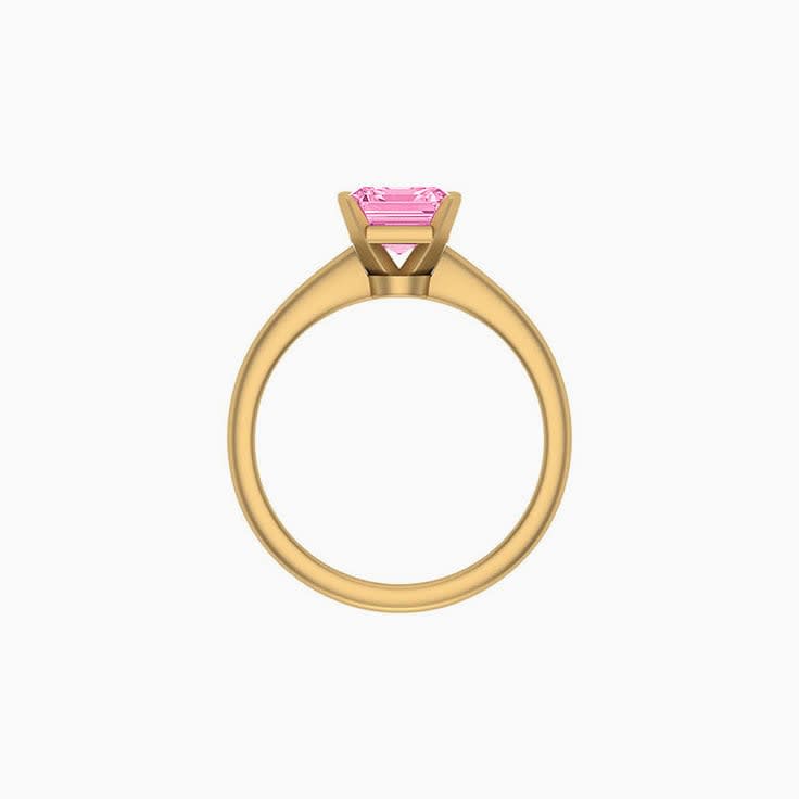 Classic ASSCHER lab pink diamond engagement ring