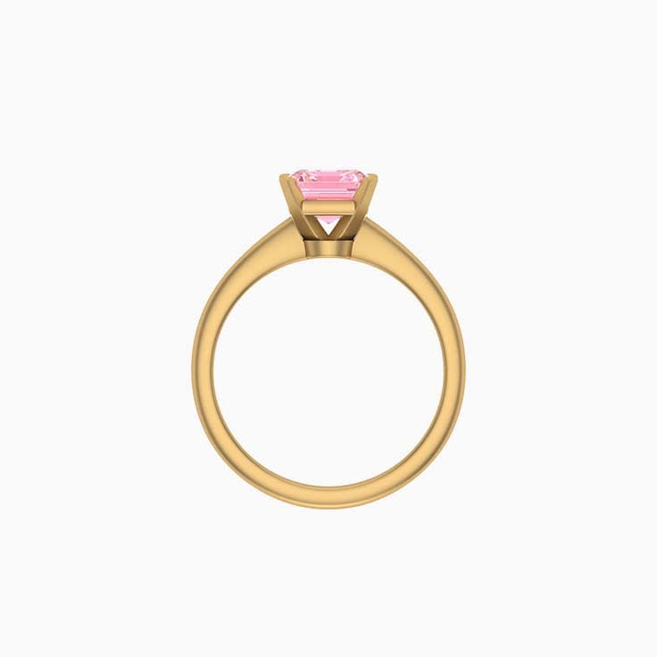 Classic ASSCHER lab pink diamond engagement ring