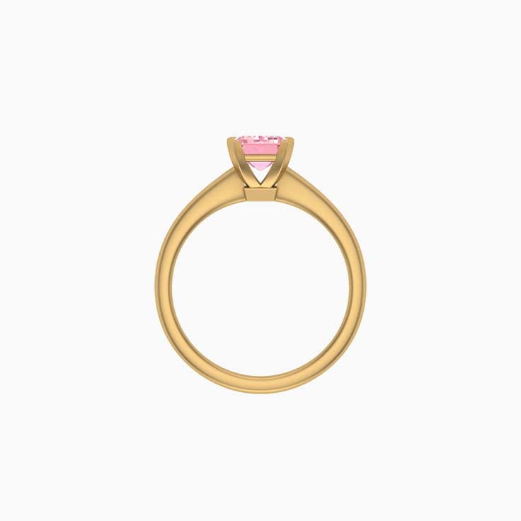 Classic emerald lab pink diamond engagement ring