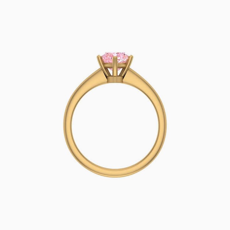 Classic heart lab pink diamond engagement ring