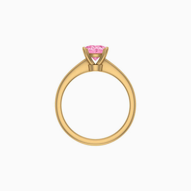 Classic oval lab pink diamond engagement ring