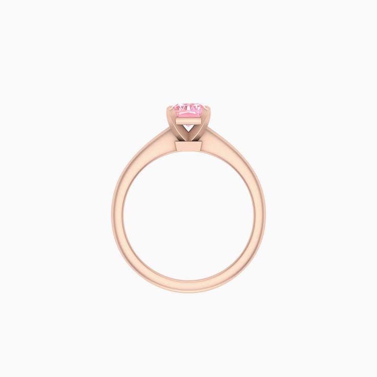 Classic radiant lab pink diamond engagement ring