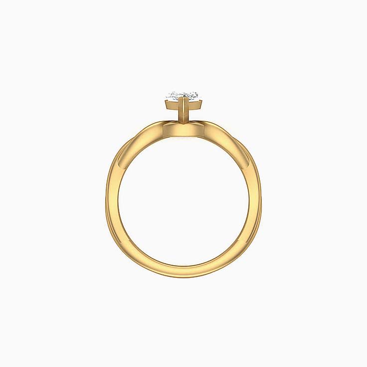 Twisted band with marquise mossanite ring