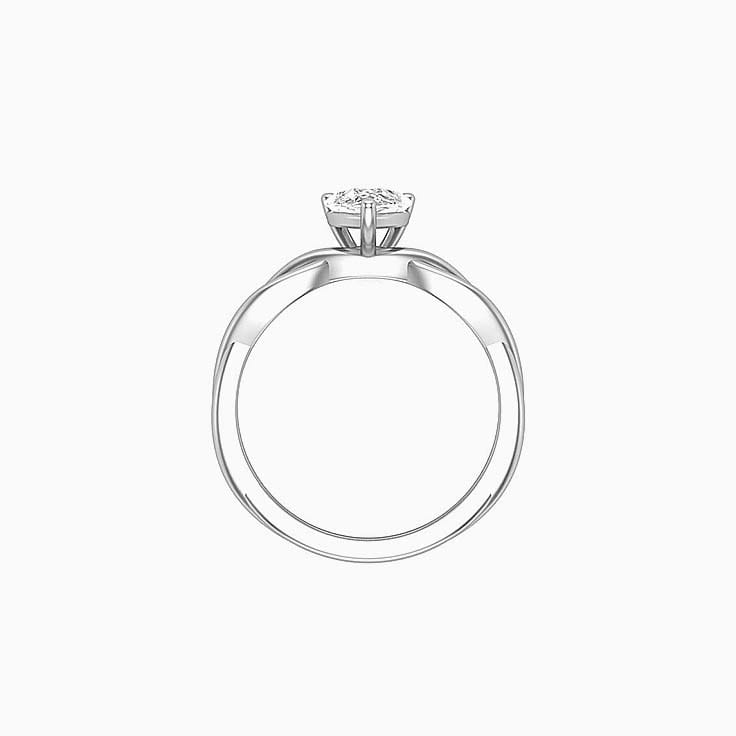 Twisted band with pear mossanite ring