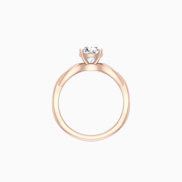 Twisted band with round mossanite ring