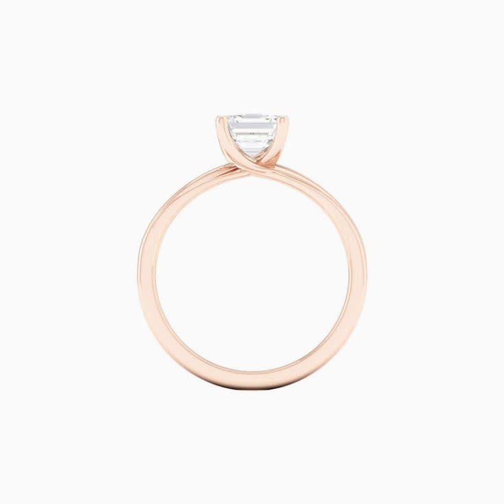 1 Carat Asscher Lab Diamond Engagement Ring