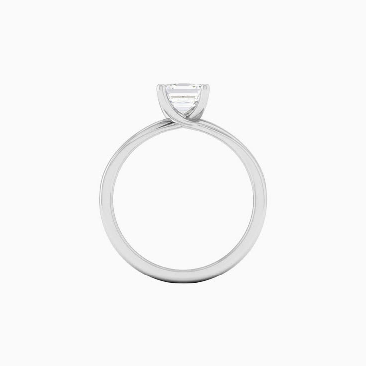 1 Carat Asscher Lab Diamond Engagement Ring