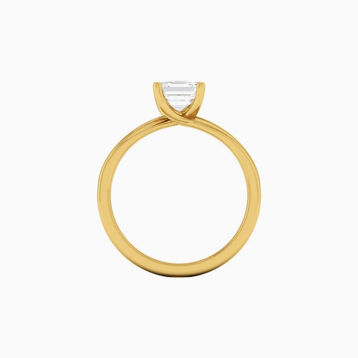 1 Carat Asscher Lab Diamond Engagement Ring