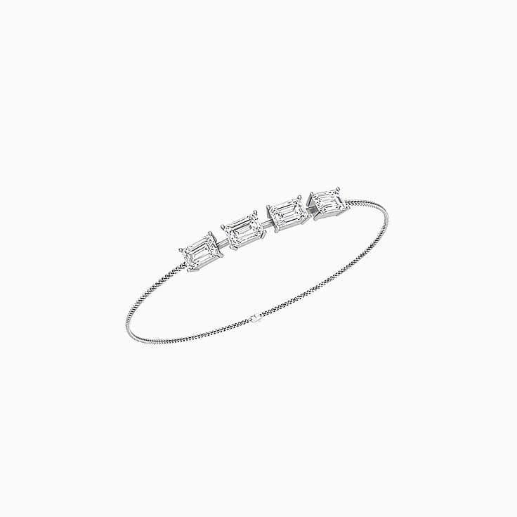 Lab emerald cut diamond bracelet
