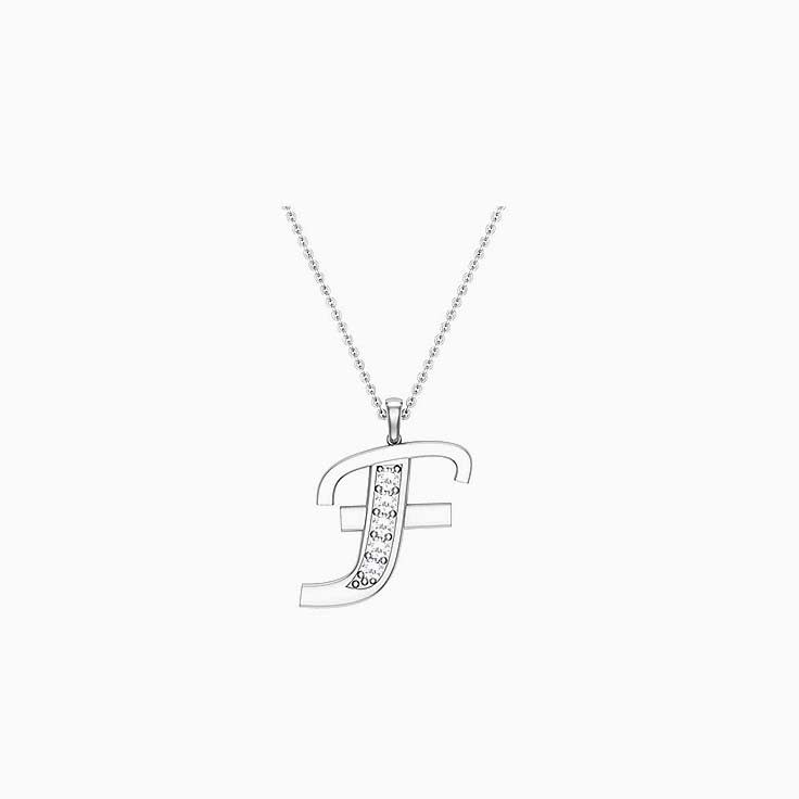 Personalised initial F pendant
