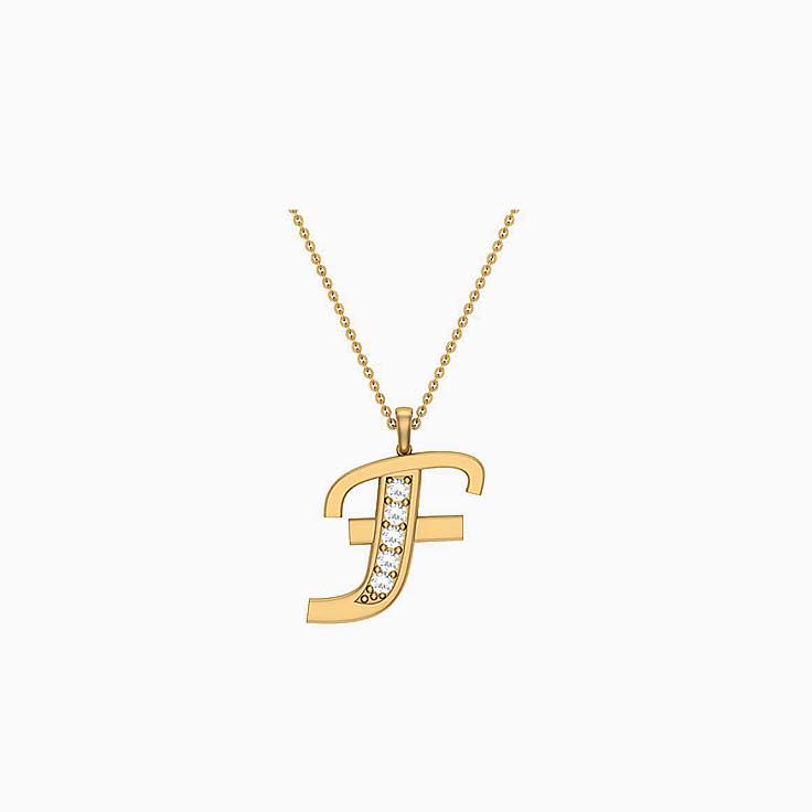 Personalised initial F pendant