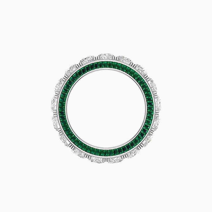 Lab oval and Emerald baguette diamond ring