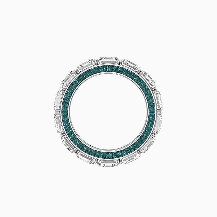 Lab asscher and Alexendrite baguette diamond ring