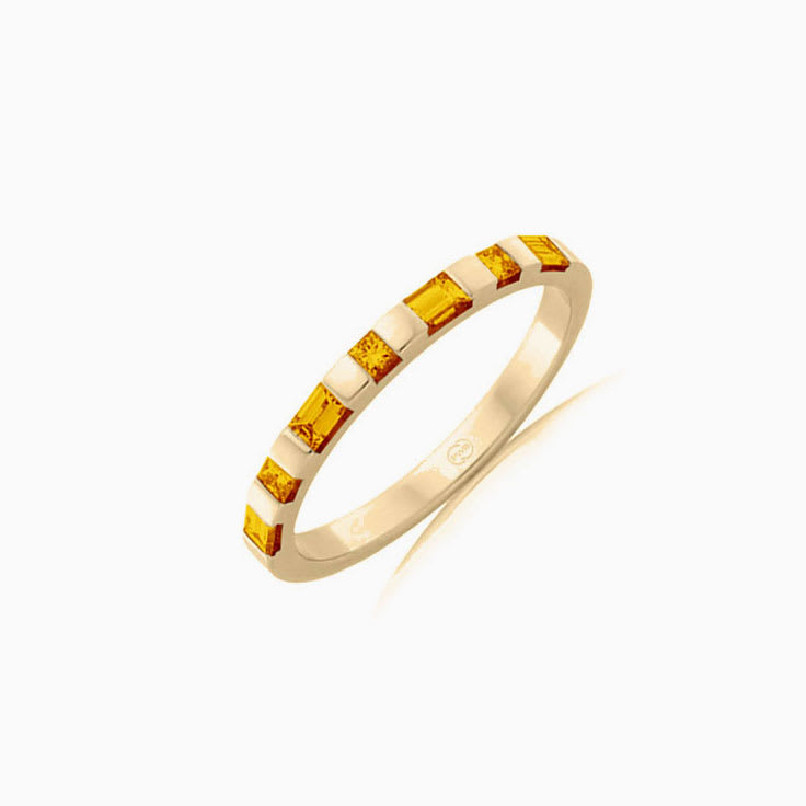 Citrine Baguette and Princess cut ring