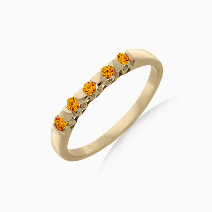 Citrine drop set ladies ring