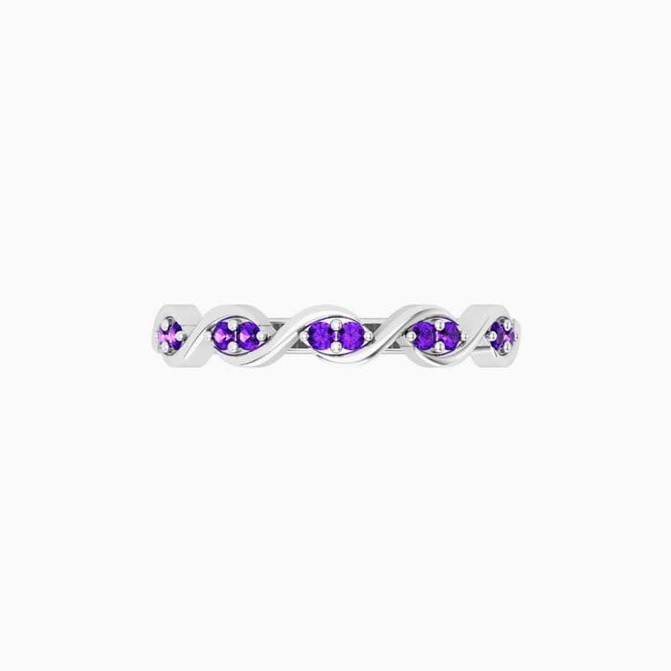 Twisted Amethyst Wedding Ring