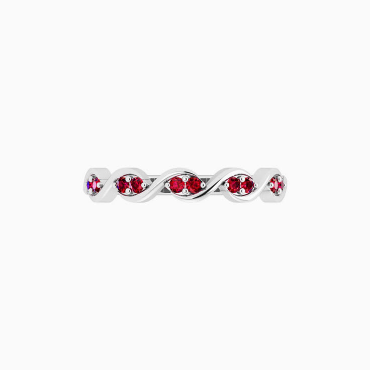 Twisted Red Ruby Wedding Ring