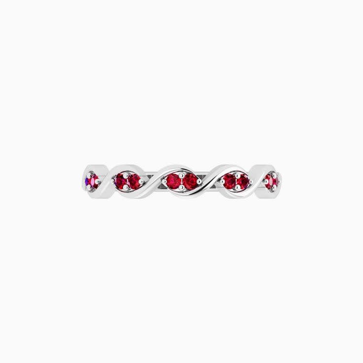 Twisted Red Ruby Wedding Ring