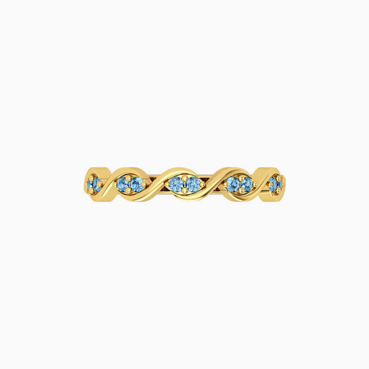 Twisted Blue Topaz Wedding Ring