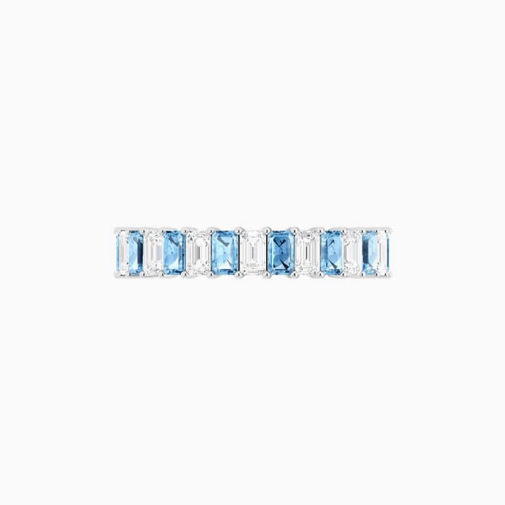 Aquamarine and Diamond Eternity Ring