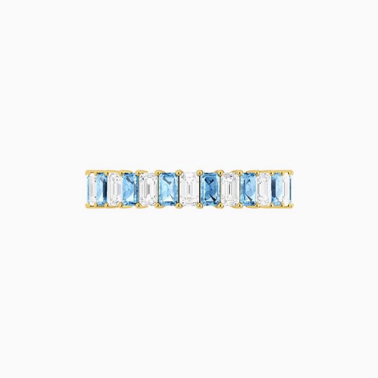 Aquamarine and Diamond Eternity Ring