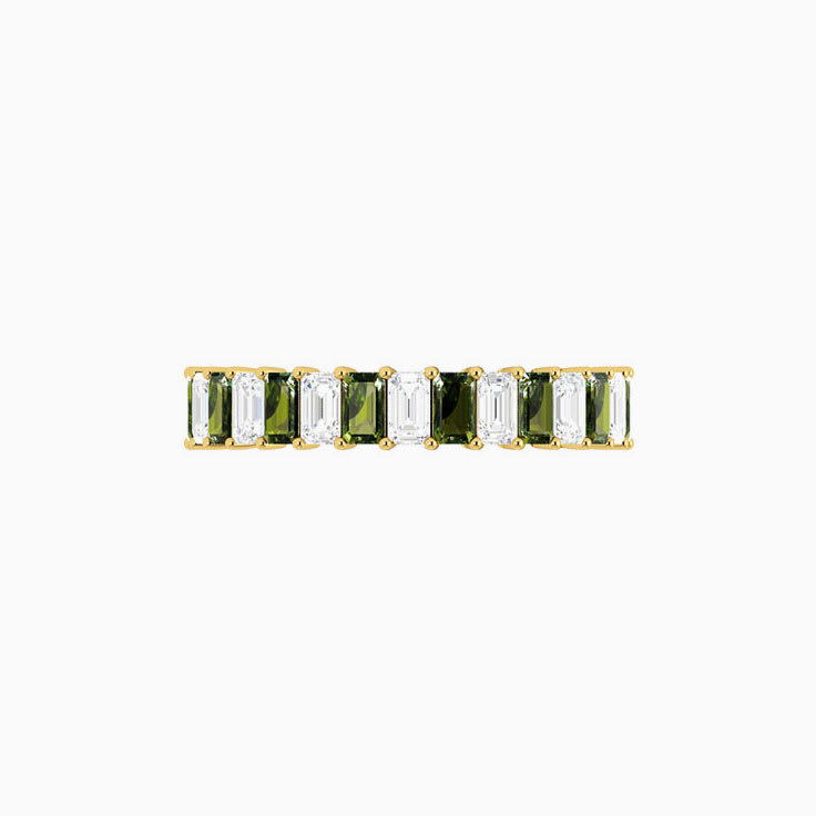 Green Sapphire and Diamond Eternity Ring