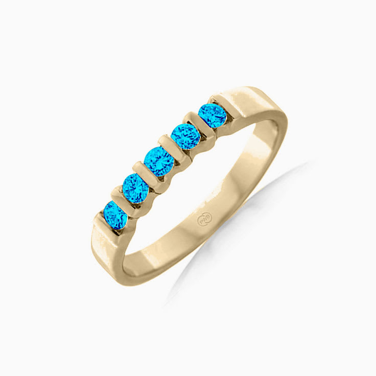 Swiss blue topaz ladies diamond ring