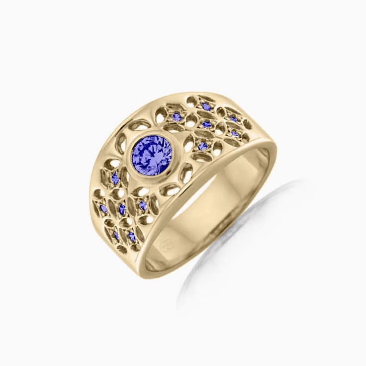 Tanzanite Drop set diamond dress ring