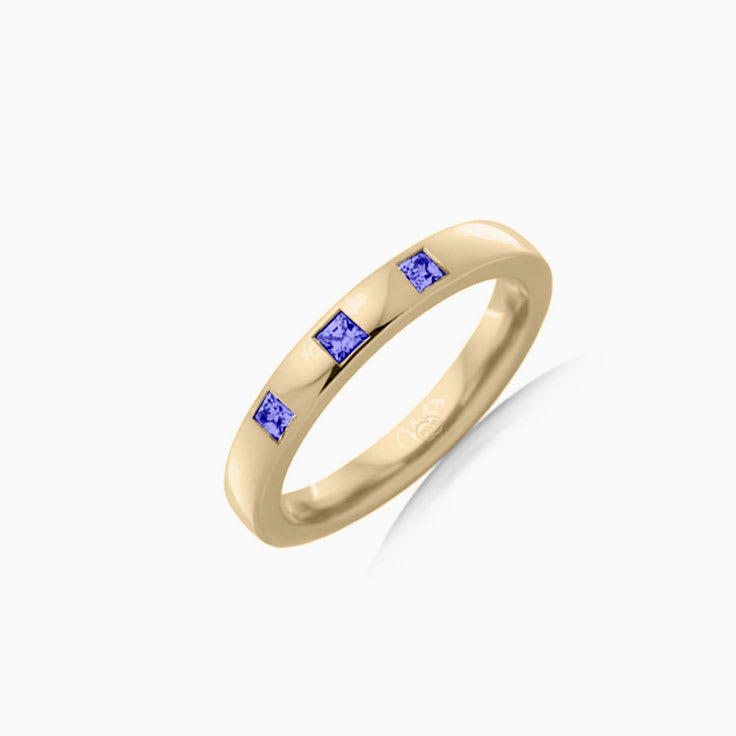 Tanzanite Three stone diamond ring