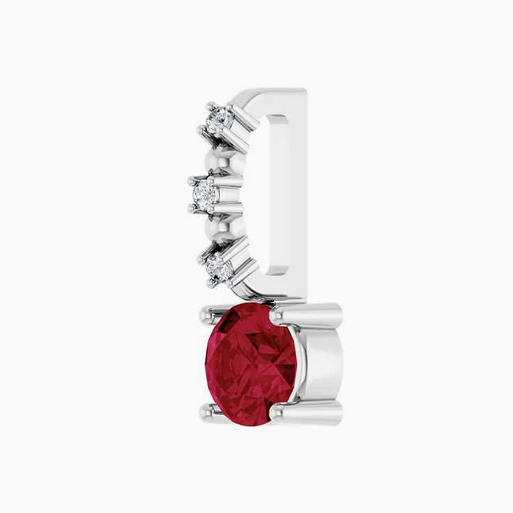 Natural ruby and diamond pendant