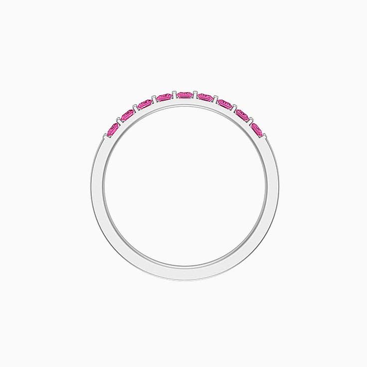 Princess cut Pink Sapphire band