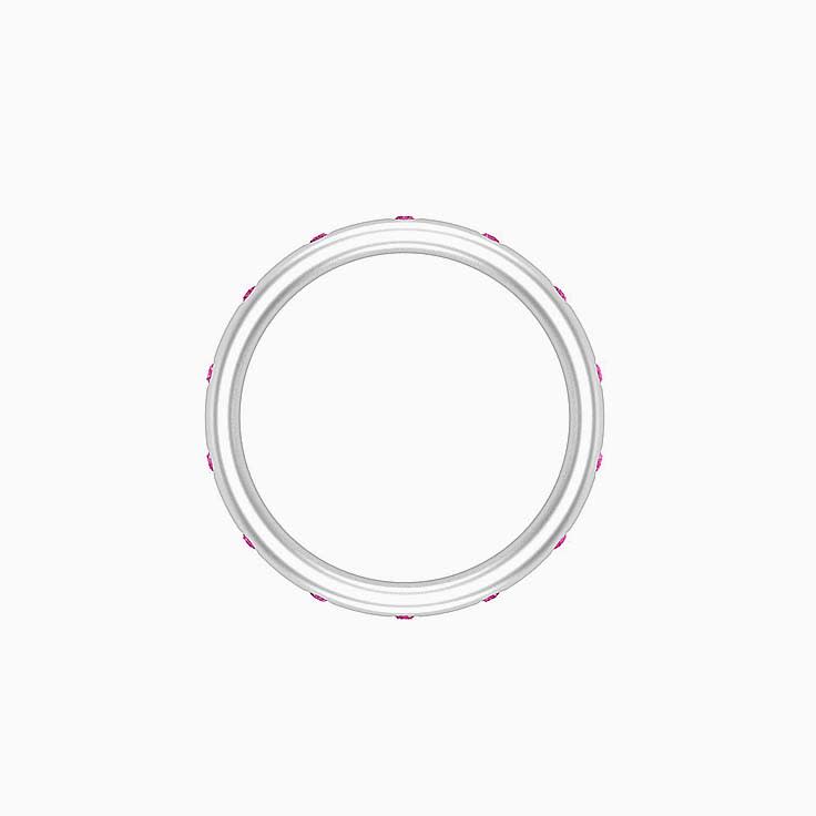 Drop set Pink Sapphire wedding band