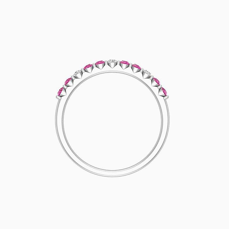 Pink Sapphire and diamond band
