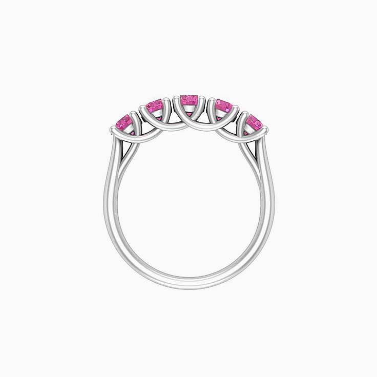 5 stone pink saphire band