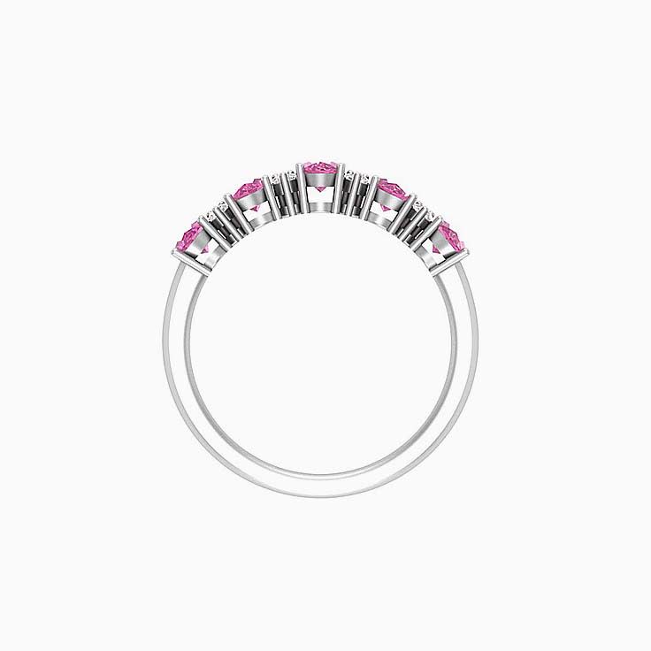 Oval pink sapphire and diamond ring