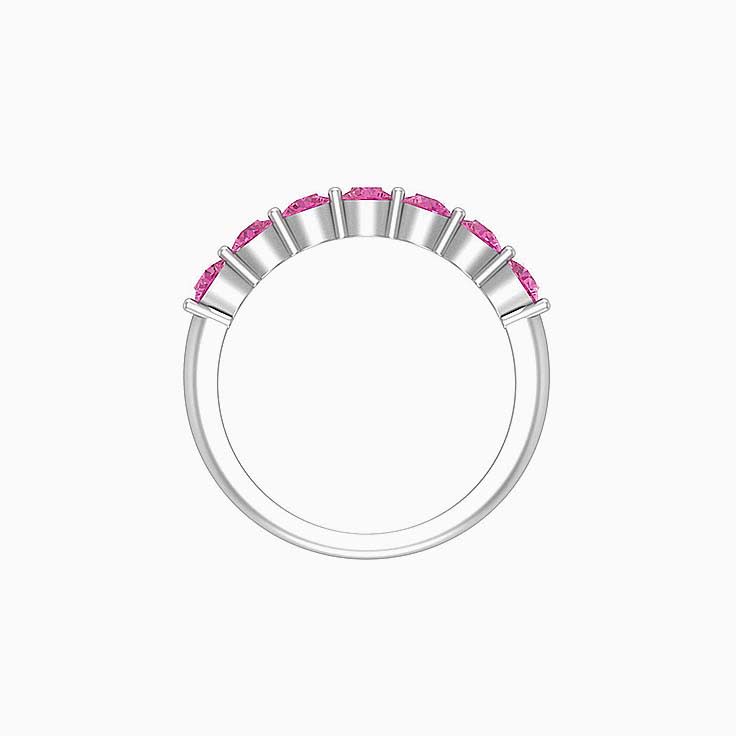 Classic pink sapphire round band