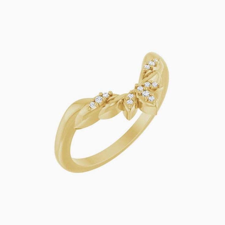Natural Diamond Floral Inspired Contour Band