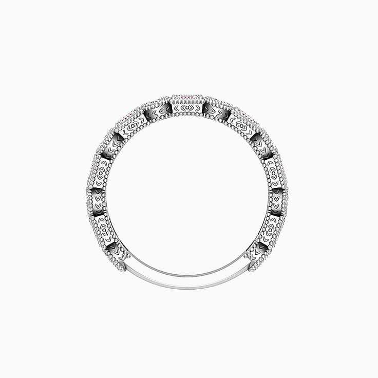 Art deco pink sapphire diamond ring
