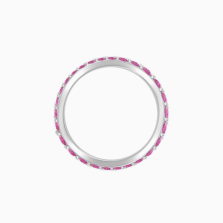 Wave pattern pink sapphire ring