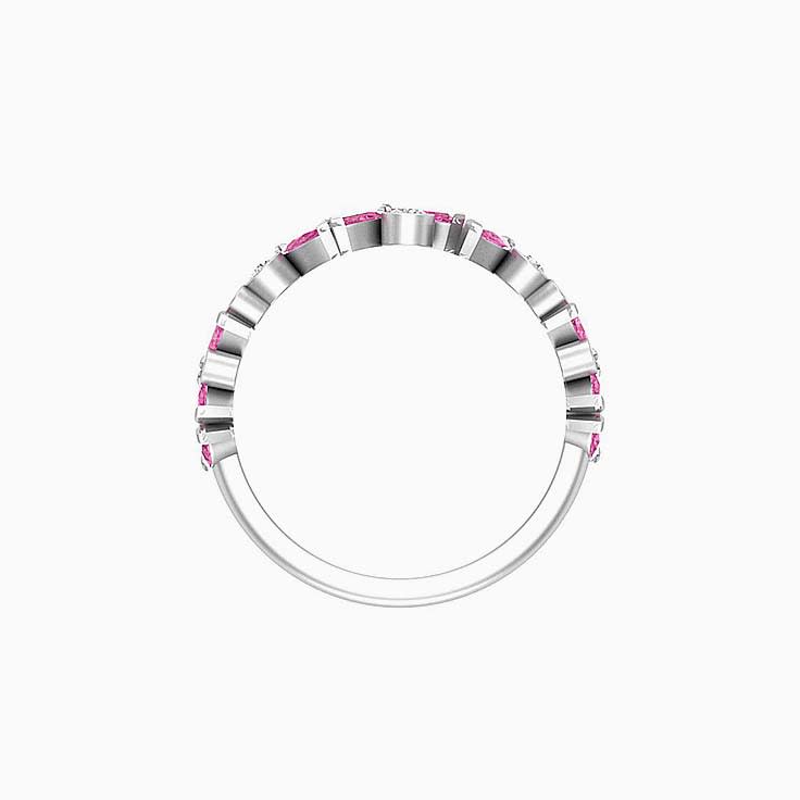 Pink Sapphire wedding band