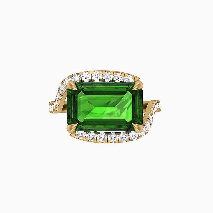 Tourmaline and diamond dress ring