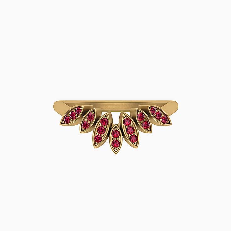 Red ruby fitted ladies band