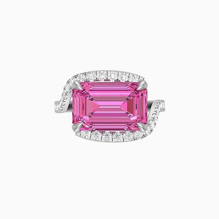 Pink Tourmaline and Diamond dress ring in 18ct